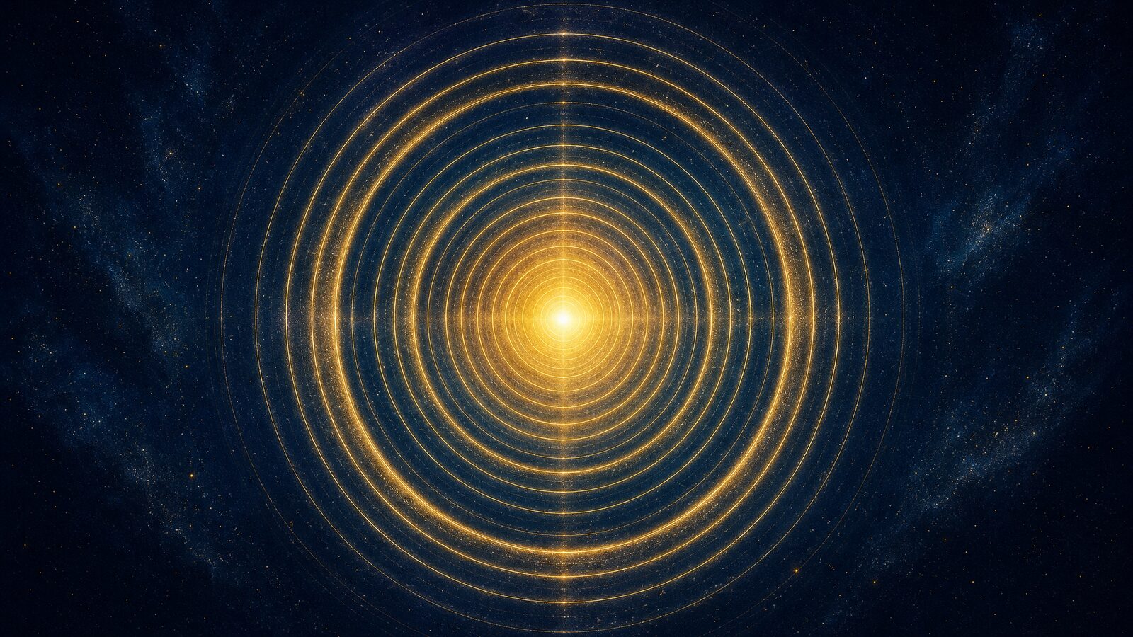 Concentric rings of light emanating from a single point