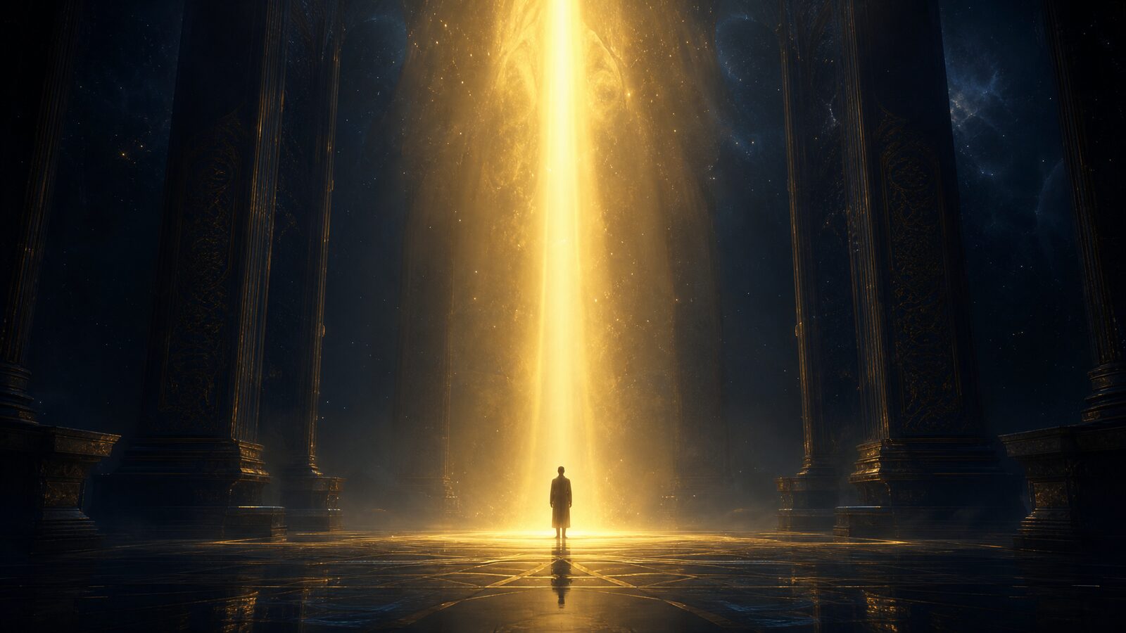 A hall of light receding into stillness
