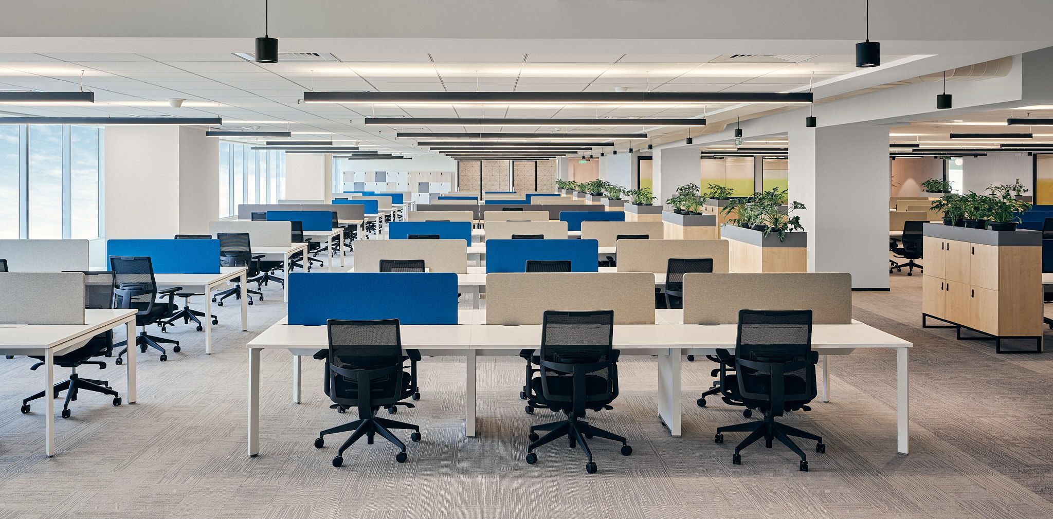Modern professional office workspace for community housing staff